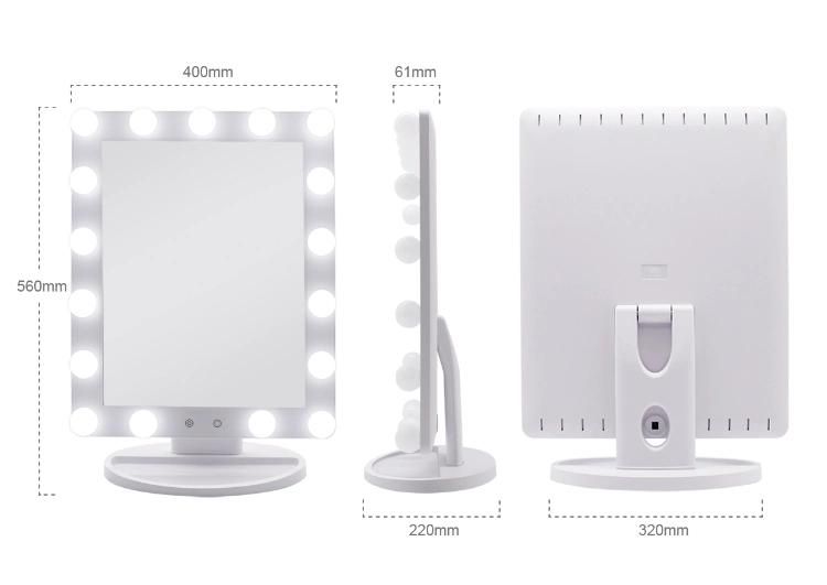 Hollywood Lighted Makeup Mirror with Dimmerable LED Bulbs