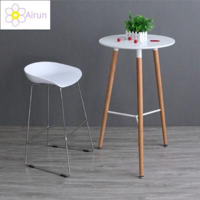 Round Industrial Restaurant Cafe Shop Wooden High Bar Stool Table