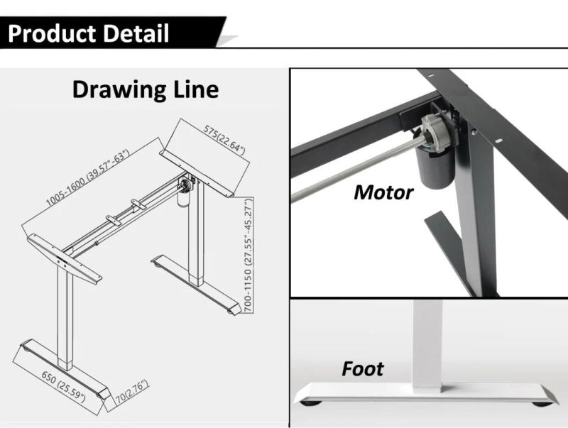 Fashion Popular Simple Advanced Online Electric Height Adjust Desk