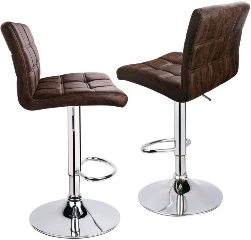 Hot Sell PU Leather Modern Height Adjustable Swivel Kitchen Breakfast Stools Leather Bar Chair