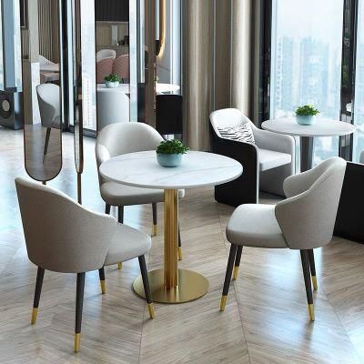 Gold Plated Marble Top Stainless Steel Frame Dining Table Dining Room Furniture