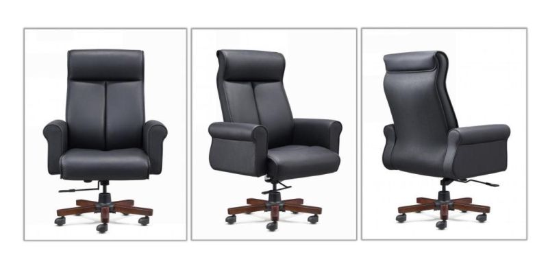 Zode Modern Simplicity Design Genuine Leather Executive Office Fabric Swivel Chair with Armrests