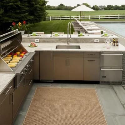 Modern Home Metal Ss Kitchen Cabinets Readymade Outdoor Water Proof 304 Stainless Steel Kitchen Cabinet