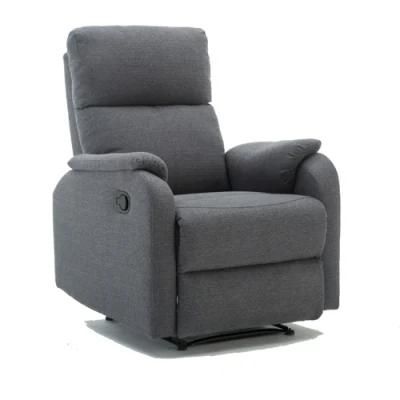 Living Room Furniture Small Size Leisure Sofa Luxury Modern Linen Fabric Manual Recliner Chair with Footrest