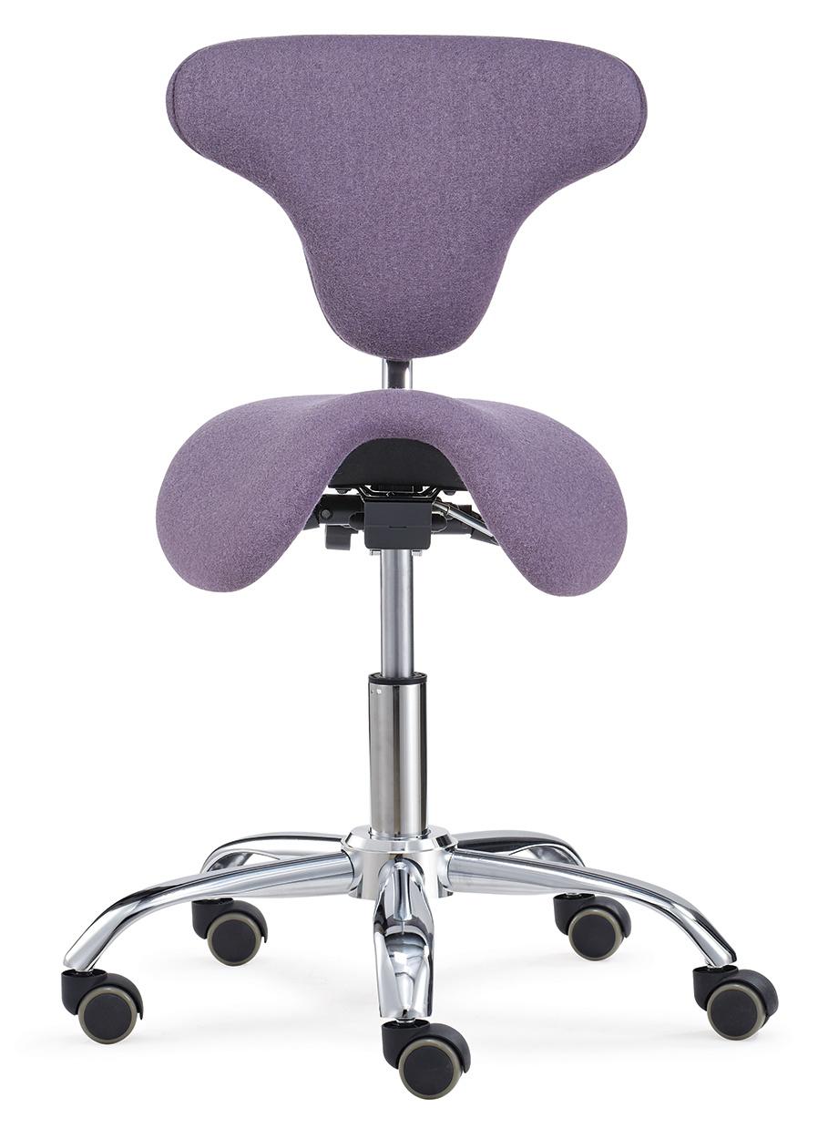 Swivel Rolling Adjustable Saddle Seat Stool Office Chair with Back Support