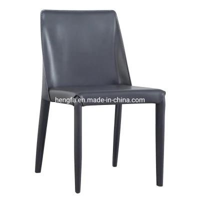 Wholesale Market Factory Minimalist Living Room Leather Steel Dining Chairs