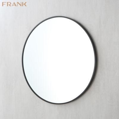 Hotel Black Round Touch Adjustable Modern LED Frame Bathroom Mirror