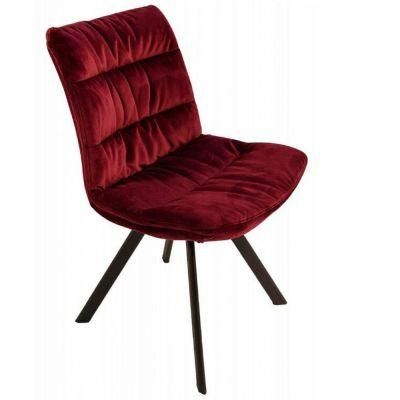 Italian Minimalist Modern Iron Frame Fabric Dining Chair for Hotel Cafes and Restaurants Dining Chair
