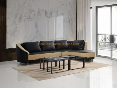 Modern New Design Corner European Style Leather Living Room Home Furniture Sectional Sofa
