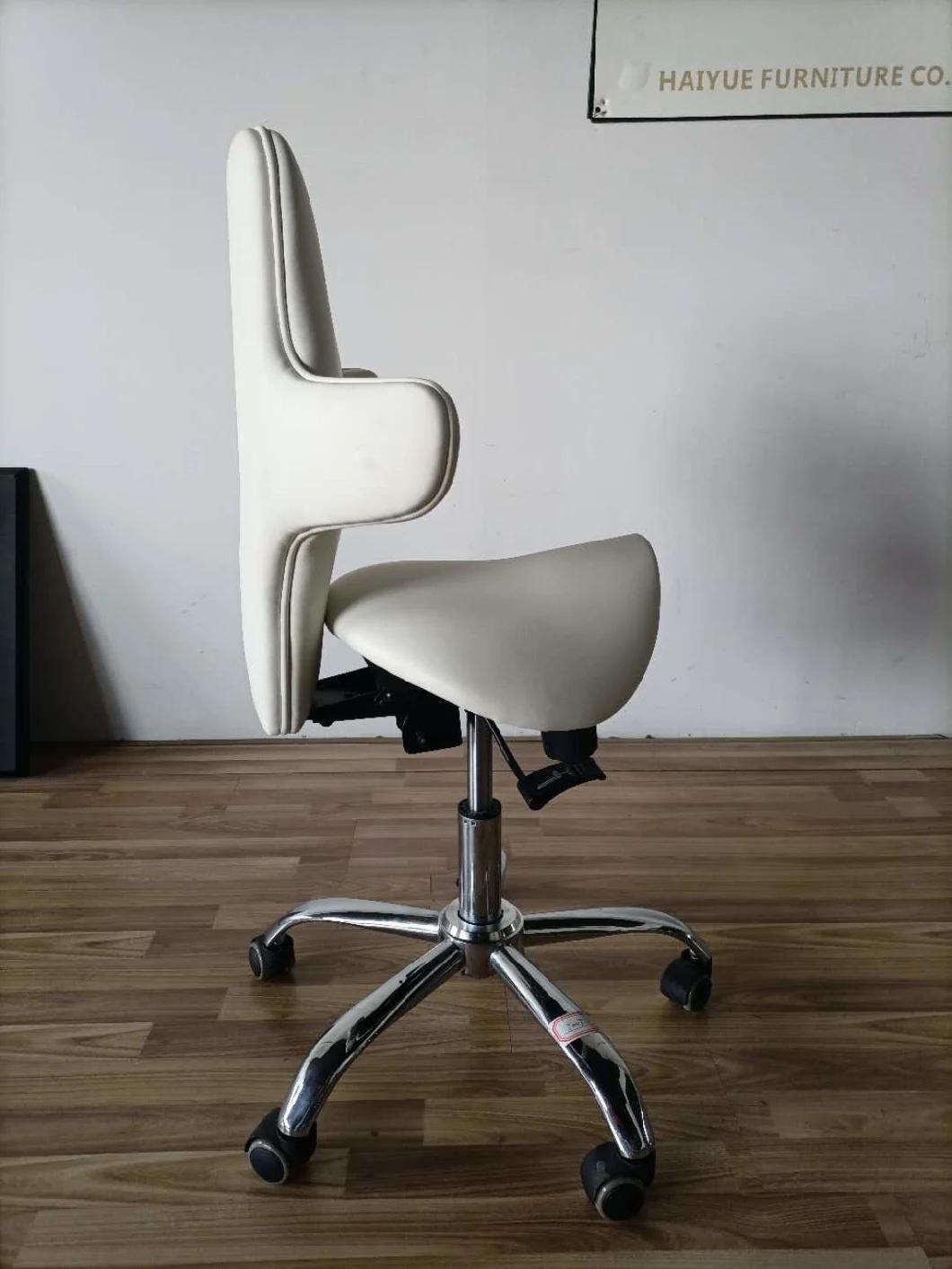 PU Leather Saddle Seat Ajustable Salon Office Chair 2 Years Hydrolytic Resistance