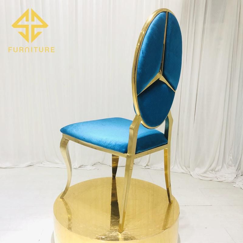 Hot Sale Benz Back Stainless Steel Dining Chair Hotel Furniture Wedding Events Chairs