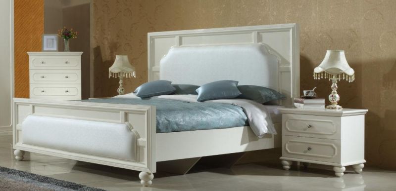 Elegant King Bed European Design Wooden Furniture Bedroom Set