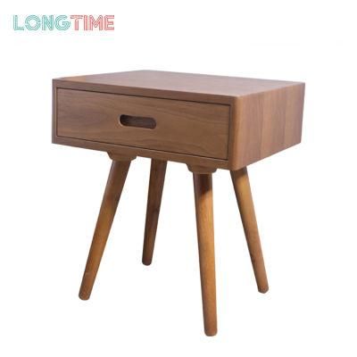 Home Furniture Fashion Design Wholesale Furniture Bedside Table Nightstand with High Foot