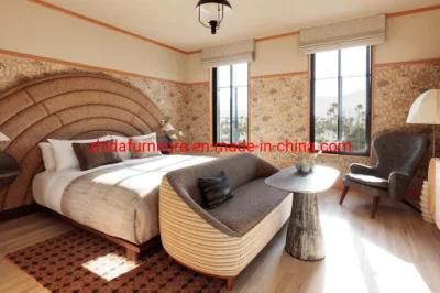 5 Star Customized Hotel Furniture Apartment Living Room Bedroom Modern Style Standard King Size Fabric Bed