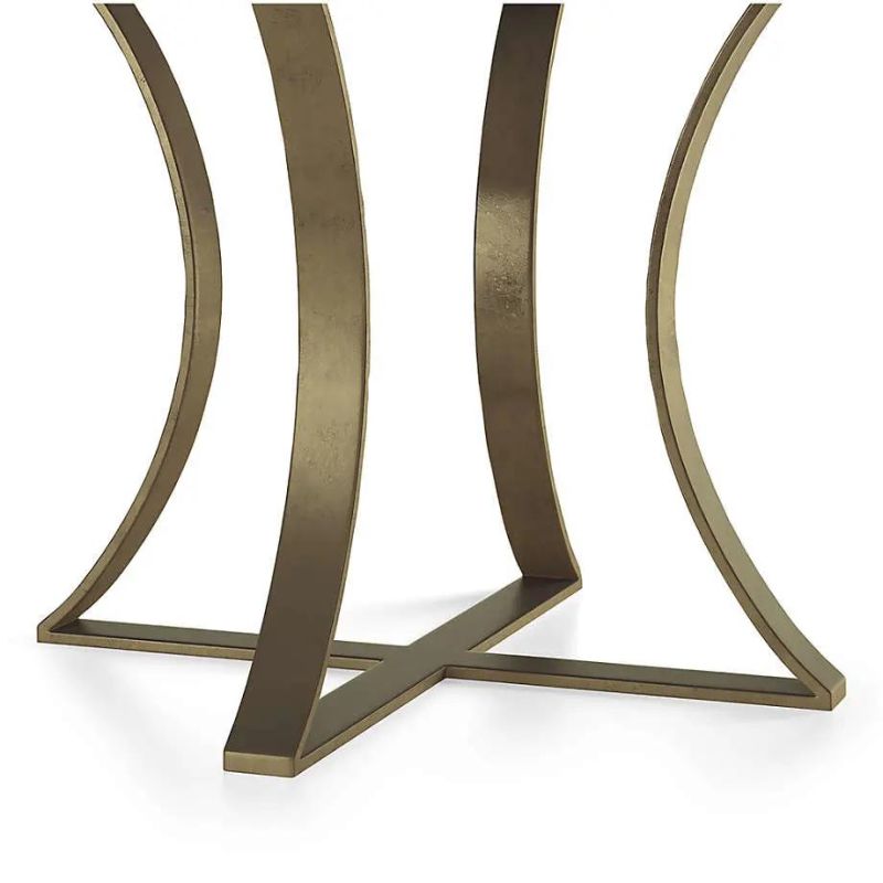 High Quality Luxury Modern Natural Marble Stainless Metal Restaurant Living Home Dining Table