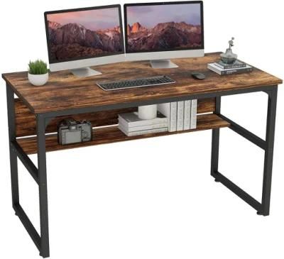 Popular Knock Down Design Desk for Laptop and Computer Home Using and Office Furniture with Wooden Table Top