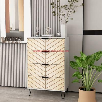 Modern Chest of Drawers Functional Organizer with Metal Leg for Bedroom
