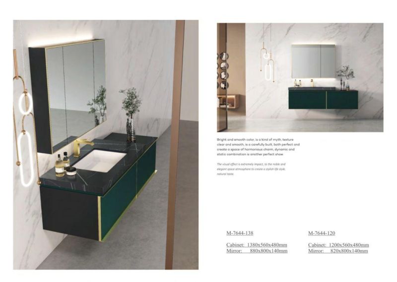 2021 New Design Modern Luxury Bathroom Cabinet with Sintered Stone Top