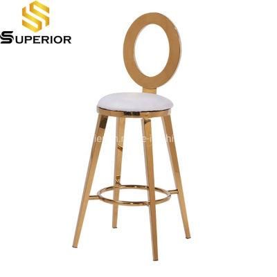 Oval Back Stainless Steel High Stools for Bar Furntiure