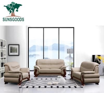Luxury Classic European Lounge PU Leisure in Home Furniture Modern Hotel Leisure Wood Frame Sofa