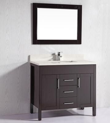 Solid Wood Bathroom Furniture with Marble Top for USA Canada