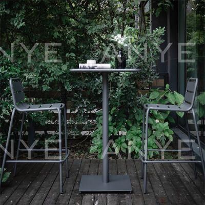 Modern Furniture Durable Metal High Table Bar Stool Conversation Cafe Furniture Set