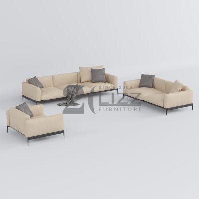Chinese Modern Luxury Style Italian PU Leather Sectional Couch Living Room Sofa Home Furniture Set