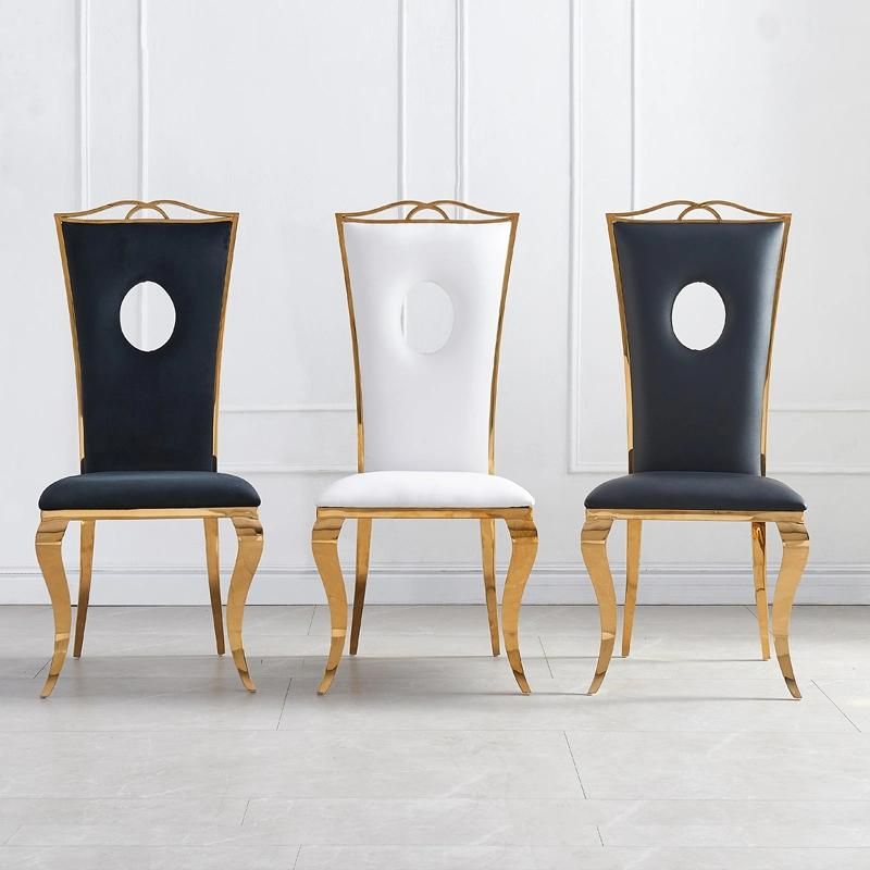 Fashion Design European Style Gold Metal Chair Dining