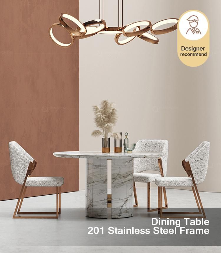 Foshan Furniture Modern Dinner Table 8 Person Dining Table Set