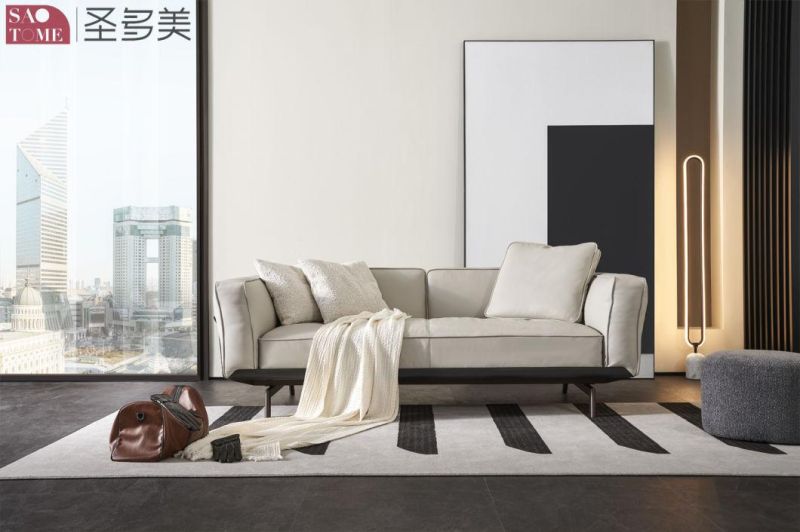 Italian Style Sofa Big Family Living Room Four Person Novartis Genuine Leather Sofa