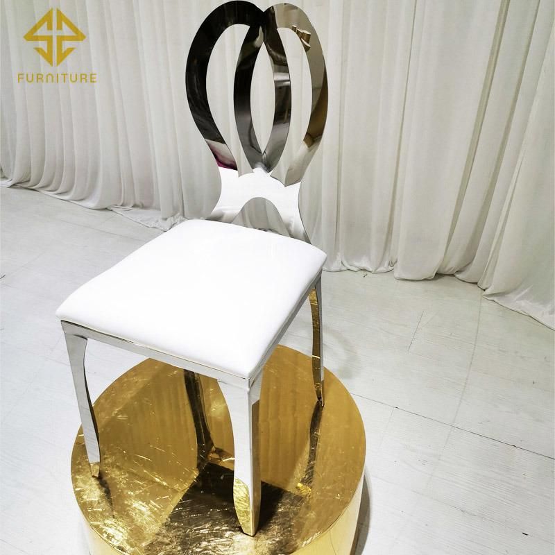 Luxury Gold Design Stainless Steel Butterfly Back Dining Chair with Seat Pad