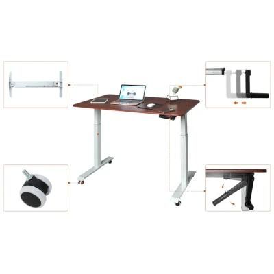 Manual Height Adjustable Sit Stand Hand Crank Lifting Standing Laptop Desk