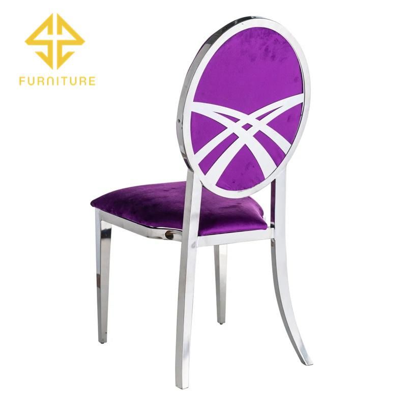 Wholesale Stackable Stainless Steel Wedding Dining Chair for Event Party Reception
