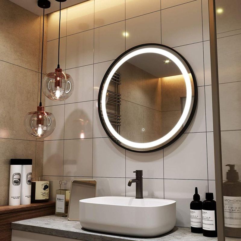 Bathroom LED Mirror Light Round Mirror Light Vanity LED Makeup Mirror with Matel Frame for Optional