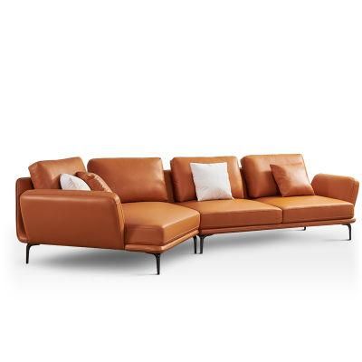 Genuine Leather Living Room Sectional Sofa Contemporary Real Cattle Hide Couches Modern Upholstered Furniture for Home