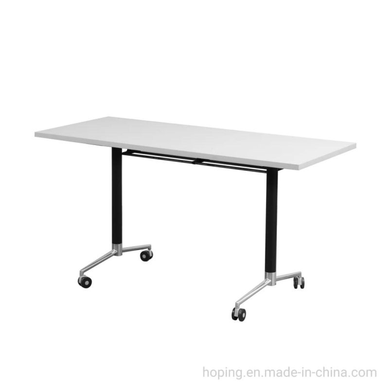 Modern Chinese Melamine Conference Table Office Furniture Meeting Sliding Movable Adjustable Conference Room Tables Stackable Office Folding Training Tables