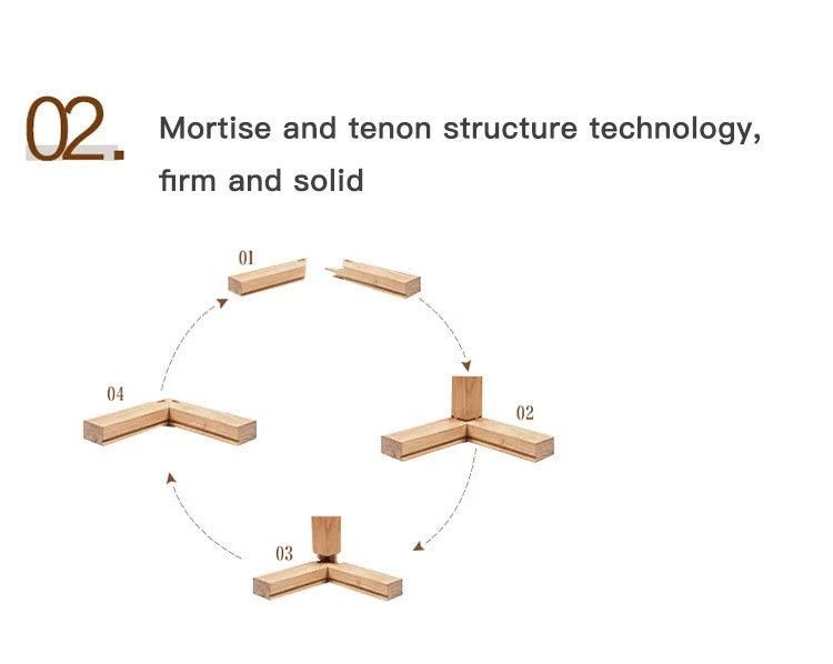 Tenon Structure Solid Wood Round Shape Dining Table 1.2m/1.3m Diameter