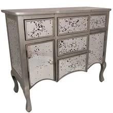HS Glass Modern Domestic 3 Drawer Chest Wooden Furniture