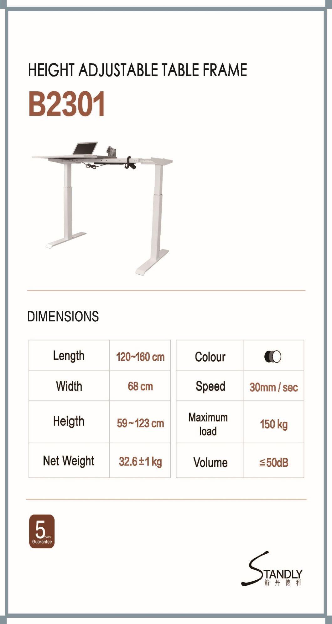 Memory Function Double Motor Three Section Tube Office Lifting Table Feet