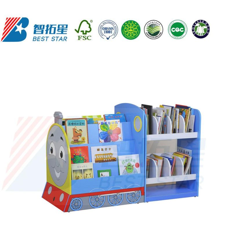 Kids Bookcase Bookshelf, School Library Book Rack, Kindergarten and Preschool Furniture, Playroom Furniture, Wooden Display Children Storage Book Shelf