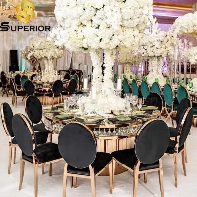 White Fancy Stainless Steel Furniture Gold Metal Wedding Leather Chairs