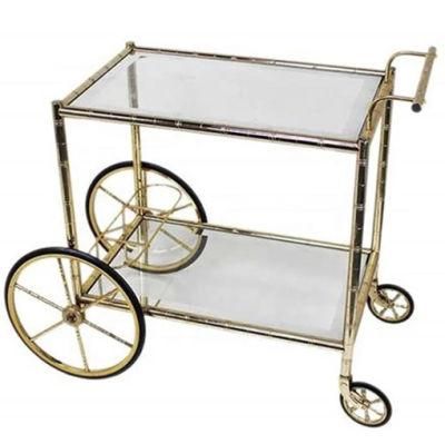 Professional Design Metal Bar Cart Furniture with Wheels for Hotel and Bar