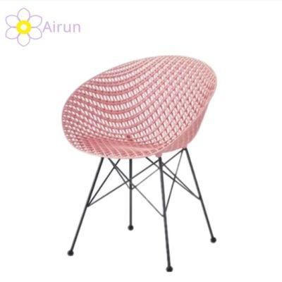 Wholesale Home Furniture Nordic Style PP Chair Iron Leg Plastic Dining Chair