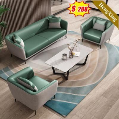 Customized Size Green and White Color PU Leather Fabric Sofa Modern Home Living Room Sofas