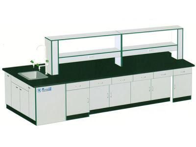 Hospital Steel Lab Furniture with Top Glove Box, Bio Steel Lab Bench Withpower Supply/