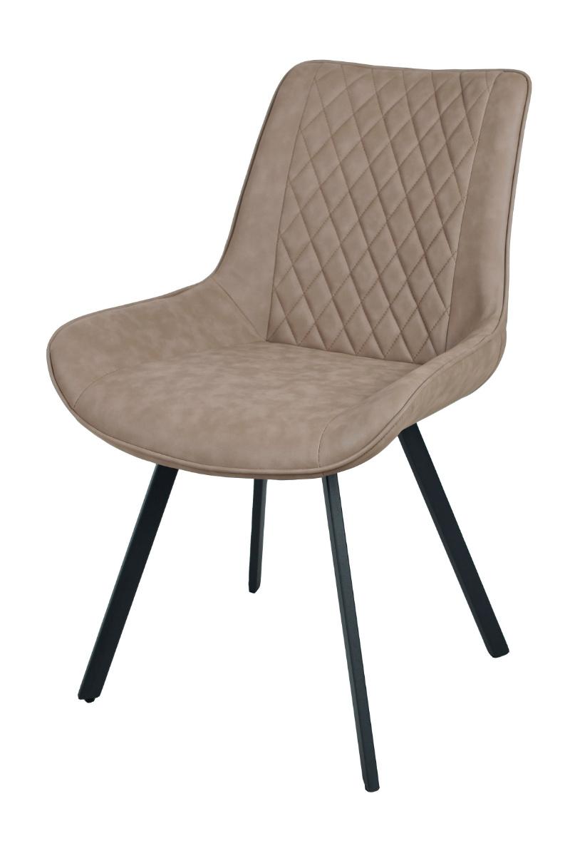Quilted Stitch Faux Furniture Leather Dining Chair with Arm Back Support Thickened Cushion Metal Tube with Powder Costing Dining Chair