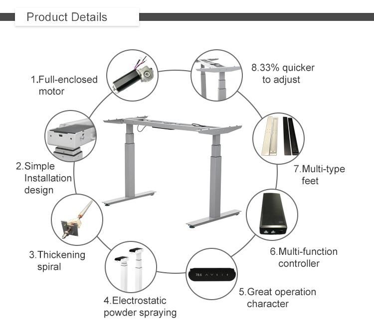 Automatic Height Adjustable Sit Stand Desk Modern Ergonomic Office Furniture