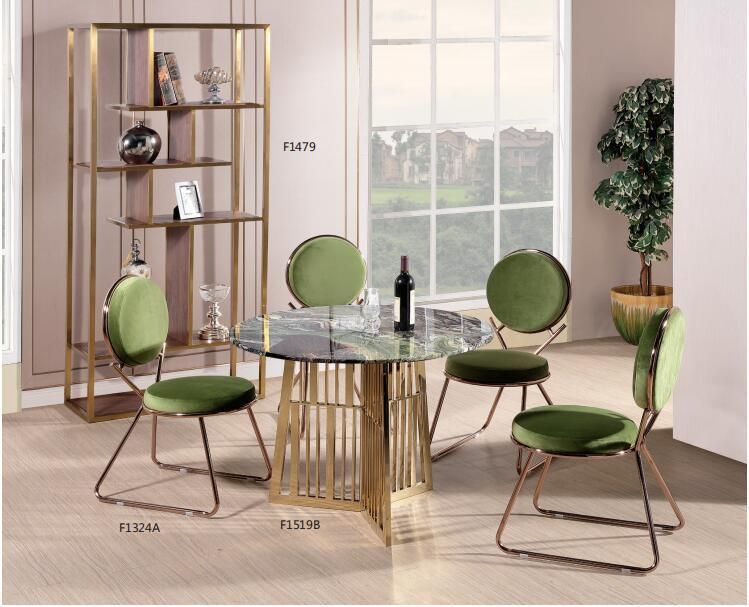 Modern Stainless Steel Nature Marble Top Dining Table for Furniture Set