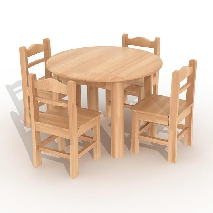 Round Solid Beech Table Children Furniture 60*60cm