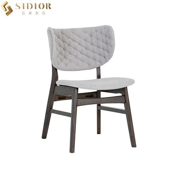 Solid Wood High Density Fabric Upholstery Modern Home Restaurant Chair Customized
